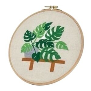 DIY Embroidery Starter Kit Monstera Leaf Hand Embroidery Beginner Craft‎